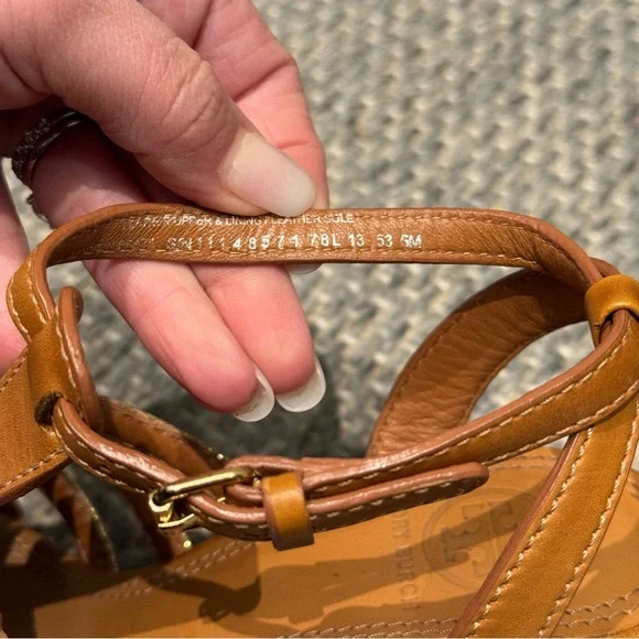 Tory Burch Charlene Tan and Gold Women's Sandals Size 5 Authentic - Picture 4 of 9